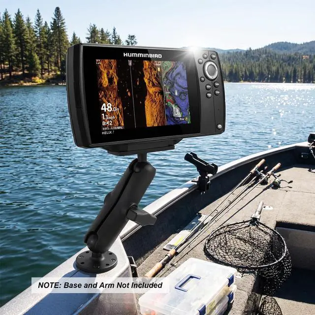 Alt view image 6 of 6 - C Size 1.5 Inch Aluminum Fish Finder Mount Plate Fits Helix | Fits Humminbird Helix 5 and 7. Includes mounting hardware. Compatible with RAM Mounts 38mm C size arms