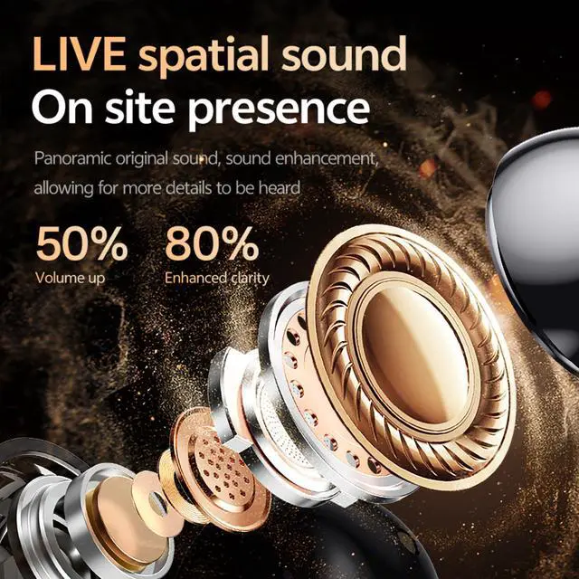 Alt view image 5 of 6 - Clip On Earbuds, Open Ear Earbuds Wireless Bluetooth 5.4 with Mic, Ear Clip-On Headphones, Cuff mini Headset for Running Sports Fitness,IPX5 Waterproof,Low Latency,Rose Gold