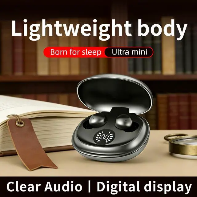 Alt view image 4 of 6 - Wireless Sleep Earbuds Bluetooth 6.0,Mini Invisible Sleep Earbuds for Side Sleepers,LED Display Portable Case Small Earphones for Sleep Work Sports(Black)