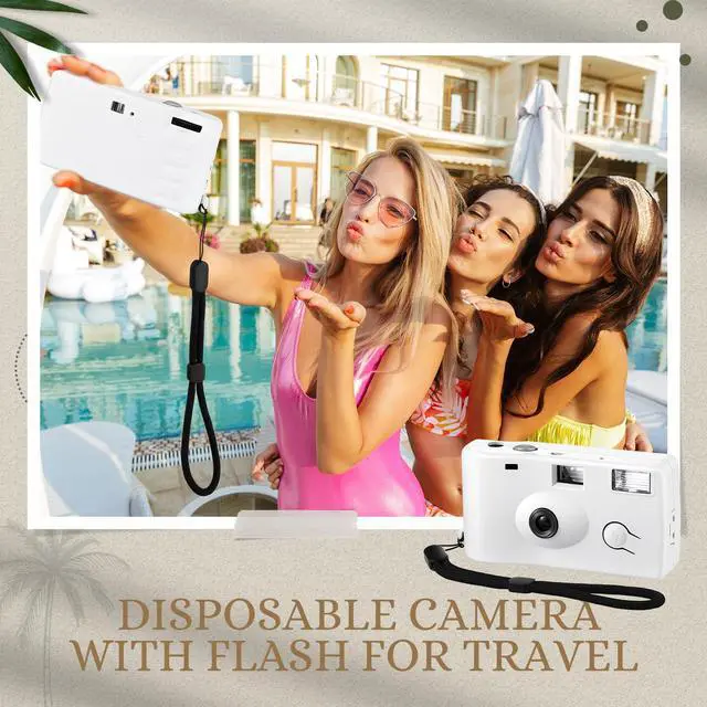 Alt view image 6 of 6 - 2 Pcs White Disposable Camera for Wedding | Flash Film Camera, 35mm 200ISO 17 Film Single Use Camera, for Bridesmaid, Birthday, Anniversary Party Gift