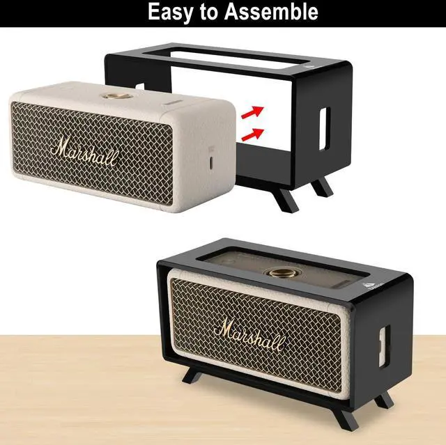 Alt view image 3 of 6 - Acrylic Desktop Stand Holder Compatible with Marshall Emberton/Emberton II/Emberton III Speaker, Table Holder Display Shelf Speaker Desktop Stand Shelf (Black)