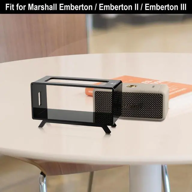 Alt view image 6 of 6 - Acrylic Desktop Stand Holder Compatible with Marshall Emberton/Emberton II/Emberton III Speaker, Table Holder Display Shelf Speaker Desktop Stand Shelf (Black)