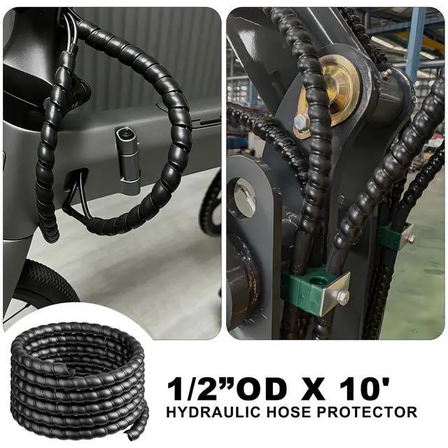 Alt view image 6 of 6 - Hydraulic Hose Protector, 1/2" OD x 10' Length Spiral Wrap