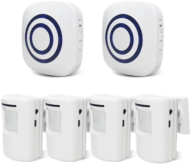 Main image of Long Range Wireless Driveway Alarm- Security Driveway Alert, Motion Detector Driveway Motion Sensor Alarm to Monitor and Protect Home Property (2 Plug-in RECEIVERS and 4 Motion SENSORS)