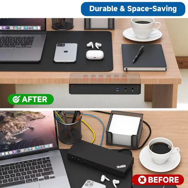 Alt view image 3 of 6 - Acrylic Mount for Lenovo ThinkPad Universal Thunderbolt 4 Dock | Under Desk & Wall Mount Holder for ThinkPad Thunderbolt 3 Dock Gen 2 Docking Station, Sturdy Clear Acrylic, Bracket Only