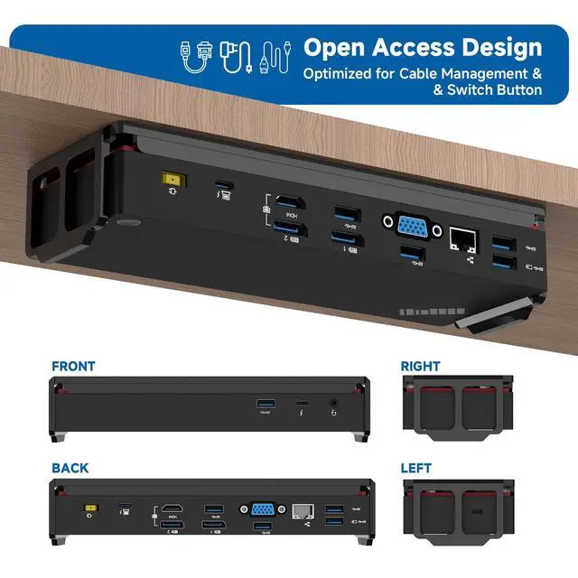 Alt view image 6 of 6 - Acrylic Mount for Lenovo ThinkPad Universal Thunderbolt 4 Dock | Under Desk & Wall Mount Holder for ThinkPad Thunderbolt 3 Dock Gen 2 Docking Station, Sturdy Clear Acrylic, Bracket Only