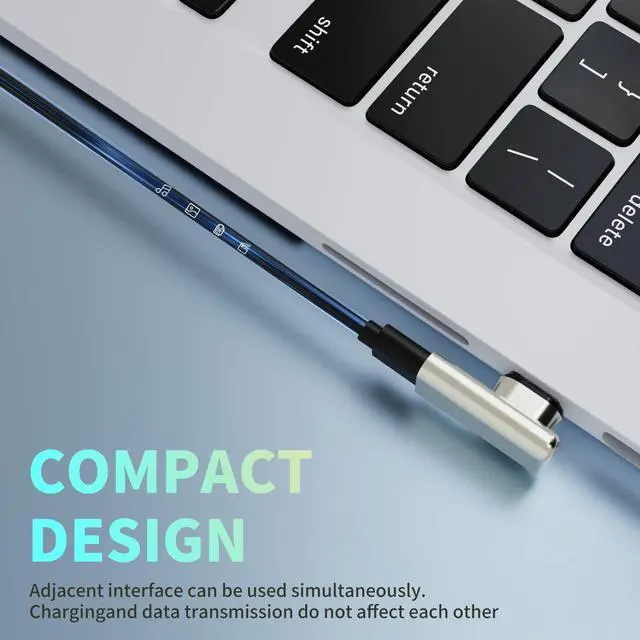 Alt view image 3 of 6 - 240W 90° Magnetic USB-C Adapter 2-Pack, 24Pin, Detachable | 40Gbps data, 8K 60Hz video, Thunderbolt 3/4, compatible with MacBook Pro/Air, PS5, PSVR2, and Type-C devices