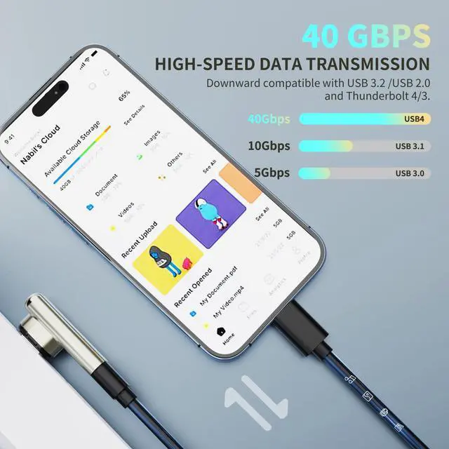 Alt view image 5 of 6 - 240W 90° Magnetic USB-C Adapter 2-Pack, 24Pin, Detachable | 40Gbps data, 8K 60Hz video, Thunderbolt 3/4, compatible with MacBook Pro/Air, PS5, PSVR2, and Type-C devices