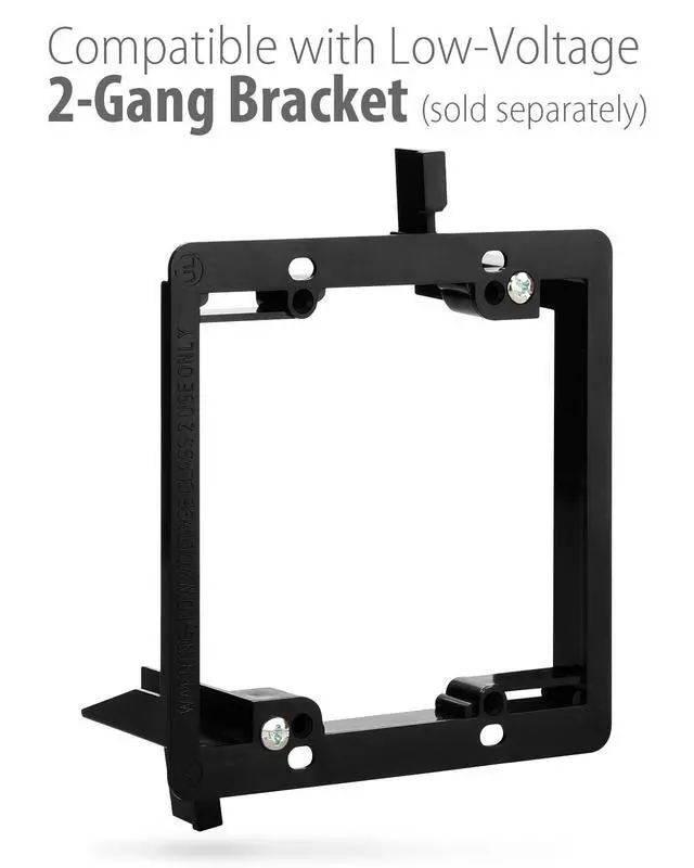 Alt view image 2 of 6 - 2-Gang 7.1 Surround Distribution Home Theater Wall Plate, White | Gold Plated Seven Pair Copper Binding Posts Coupler Outlet Faceplate for 7 Speakers and Two RCA Subwoofer Jacks Wire