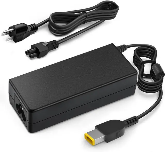 Main image of 135W Power Cord for Lenovo ThinkPad Docking Station Yellow Tip | Stop dock blackouts! 135W pure power drives dual screens flawlessly. NOT a USB-C plug. Exact Yellow Square Tip ONLY