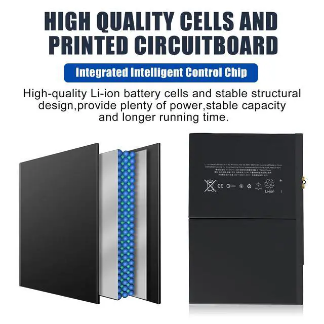 Alt view image 4 of 6 - A1484 Battery Replacement Kit for iPad Air 1 iPad 5th 6th 7th 8th 9th Generation (Model: A1474 A1475 A1476 A1822 A1823 A1893 A1954 A2197 A2198 A2200 A2270 A2428 A2429 A2430) Without Tools