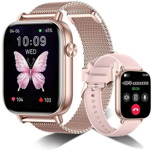 Main image of Smart Watch for Women,1.83" HD Smartwatches (Answer/Make Call), IP68 Waterproof Activity Fitness Tracker, HR, Sleep Monitoring, Pedometer, Reloj Inteligente for Android iOS (Rose Gold)