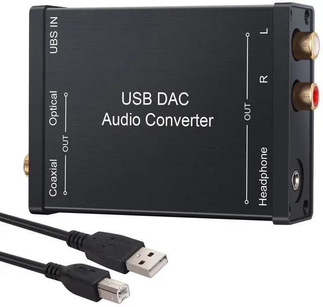 Main image of USB to SPDIF Coaxial RCA and 3.5mm Headphone Jack Converter - Optical Audio Adapter - PCM for Windows, Mac, PS4, PS3