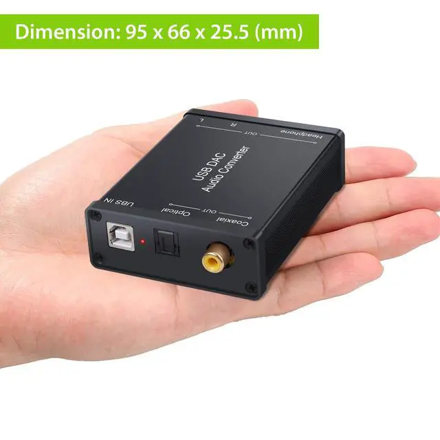Alt view image 6 of 6 - USB to SPDIF Coaxial RCA and 3.5mm Headphone Jack Converter - Optical Audio Adapter - PCM for Windows, Mac, PS4, PS3