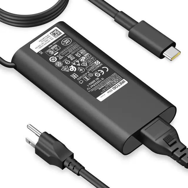 Main image of Charger Compatible with Dell Laptop Computer 65W 45W USB C Fast Power Adapter