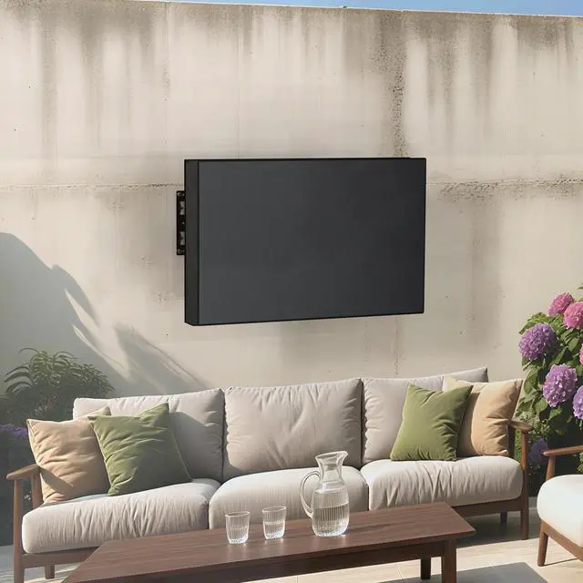 Alt view image 6 of 6 - Outdoor TV Cover 40-43 inch Weatherproof, Waterproof for Outside Flat Screen 40 to 43 inch TV, Black, 600D Thick Fabric Screen Protector with Bottom