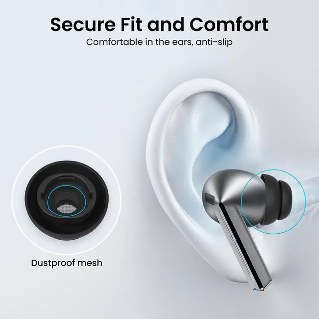 Alt view image 3 of 6 - 6 Pairs Ear Tips for Samsung Galaxy Buds4 Pro (2026) & Galaxy Buds3 Pro (2024), S/M/L 3 Sizes Double Flange Silicone Eartips Earbuds Earplug Replacement Fit in Case Black