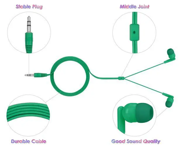 Alt view image 3 of 6 - 30 Packs Earbuds Bulk Headphones for Classrooms, Student Earphones Individually Wrapped for School in 7 Colors