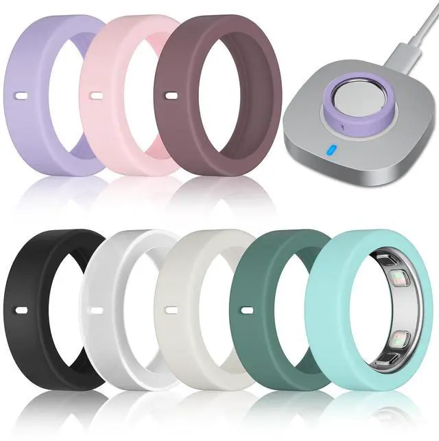 Main image of 8 Pack Ultra-Thin Cover Compatible with Oura Ring Gen 5 | Support Charging with Cover on, Silicone Ring Protector Oura Ring 5 Accessories for Men Women