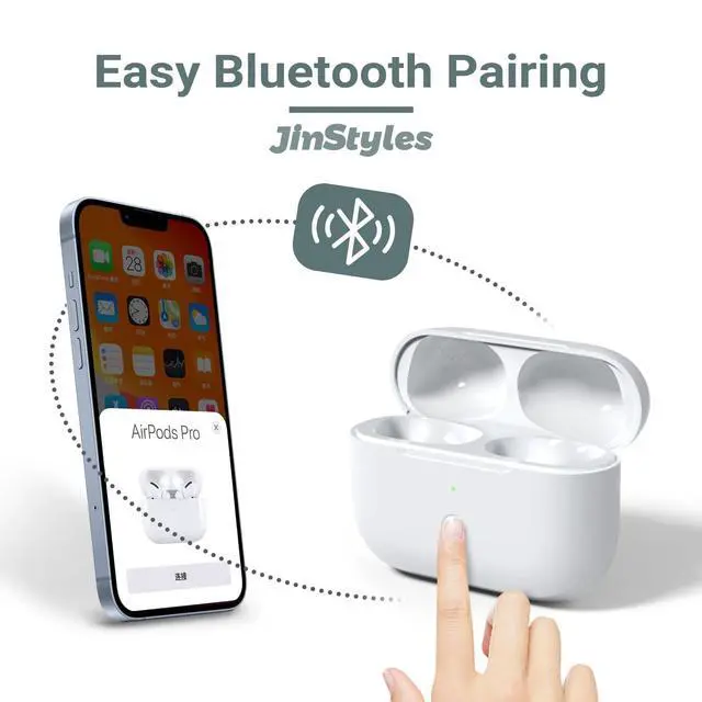 Alt view image 5 of 6 - Wireless Charging Case Compatible for AirPods Pro 2nd & 1st Generation - Replacement Charger Case with Bluetooth Pairing Sync Button