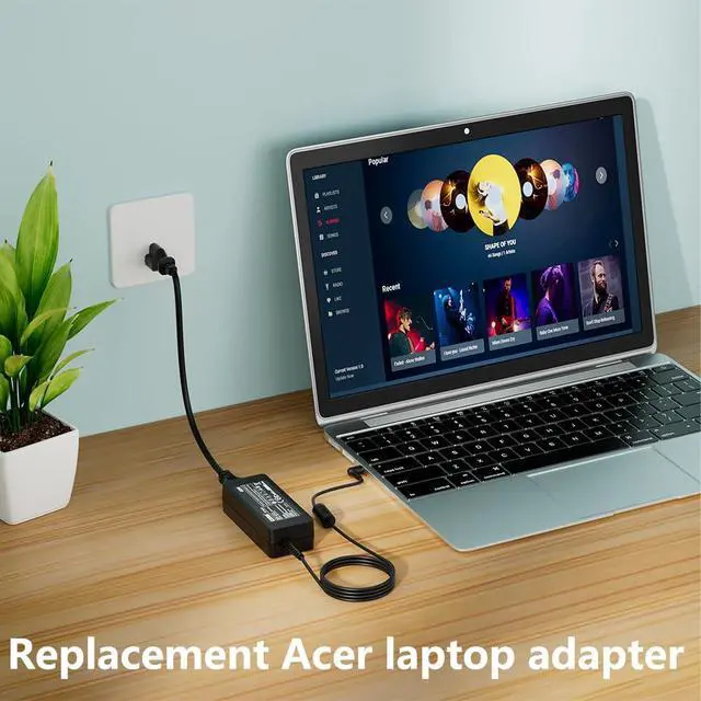 Alt view image 5 of 6 - 45W AC Adapter Charger for Acer Laptop Chanrger, 19V 2.37A, 5.5x1.7mm Tip | for Acer Laptop Adaptor Aspire P255 v15 5750 1400 A045R021L for Aspire 3/5 Series Power Supply