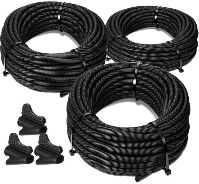 Main image of 1/4, 3/8, 1/2 x 20ft Split Wire Loom Tubing with Installation Tool Wire Loom Assortment Split Cable Sleeves Bulk Flexible Electrical Conduit Protective Kit