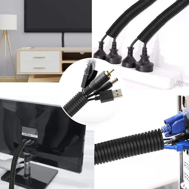 Alt view image 2 of 6 - 1/4, 3/8, 1/2 x 20ft Split Wire Loom Tubing with Installation Tool Wire Loom Assortment Split Cable Sleeves Bulk Flexible Electrical Conduit Protective Kit