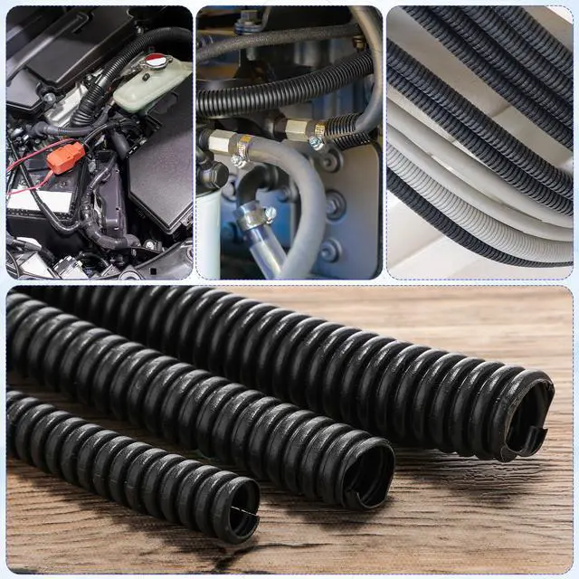 Alt view image 3 of 6 - 1/4, 3/8, 1/2 x 20ft Split Wire Loom Tubing with Installation Tool Wire Loom Assortment Split Cable Sleeves Bulk Flexible Electrical Conduit Protective Kit