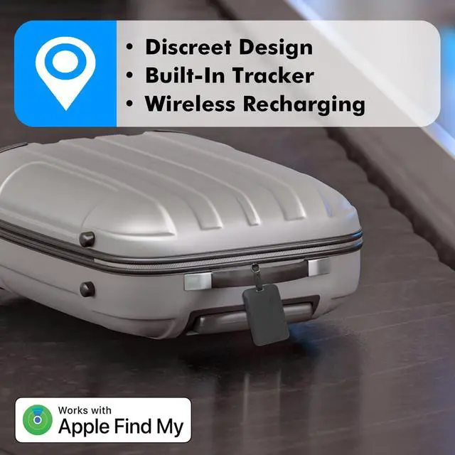 Alt view image 2 of 6 - Hidden Luggage Tracker for iPhone, Apple Find My Luggage Tag | Wireless Rechargeable Suitcase Tracker & Luggage Locator, Waterproof Travel Tag for Checked Bags and Backpacks