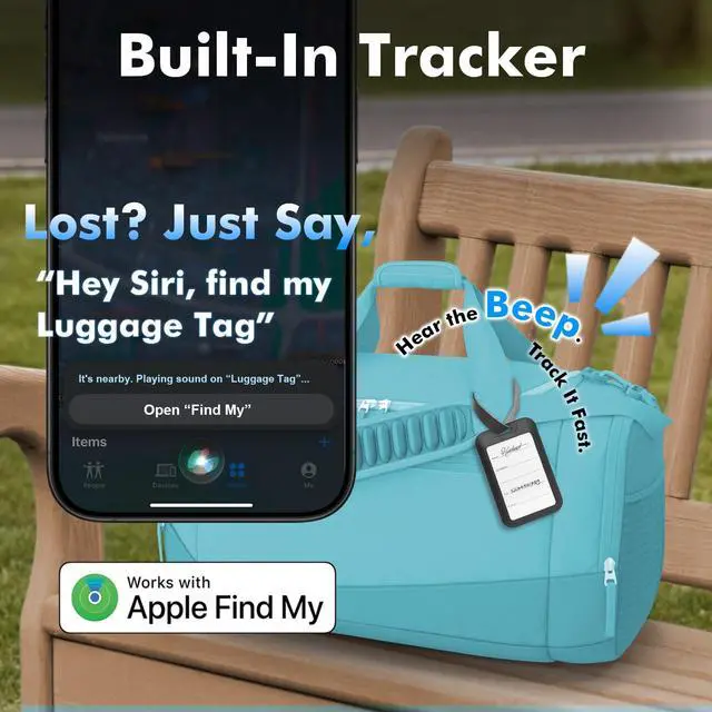 Alt view image 4 of 6 - Hidden Luggage Tracker for iPhone, Apple Find My Luggage Tag | Wireless Rechargeable Suitcase Tracker & Luggage Locator, Waterproof Travel Tag for Checked Bags and Backpacks