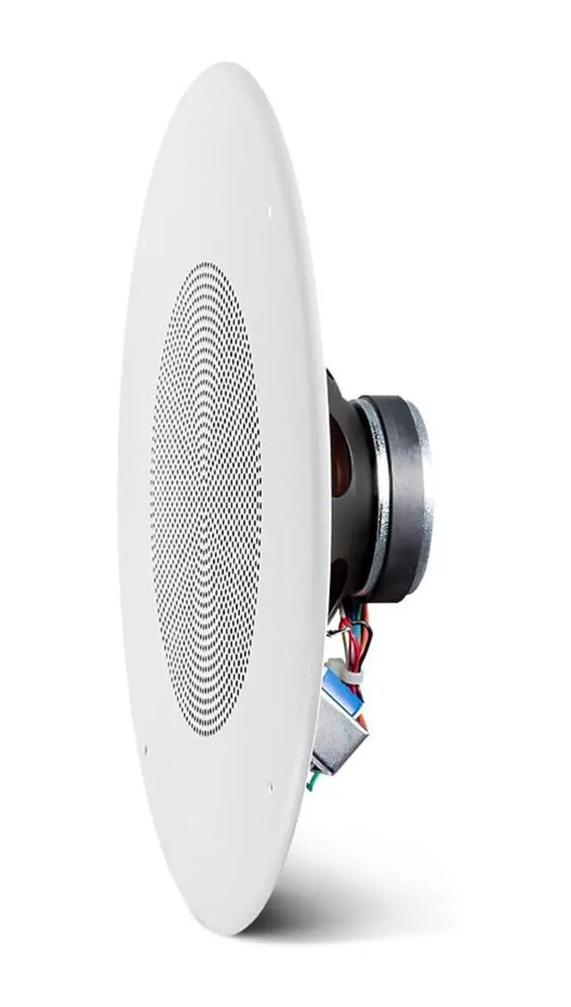 Alt view image 3 of 6 - Professional CSS8018 Commercial Series Round Ceiling Speaker, 8. 10-Watt Multi-Tap Transformer for 100V, 70V and 25V Distributed Lines. Single Speaker. White and Paintable