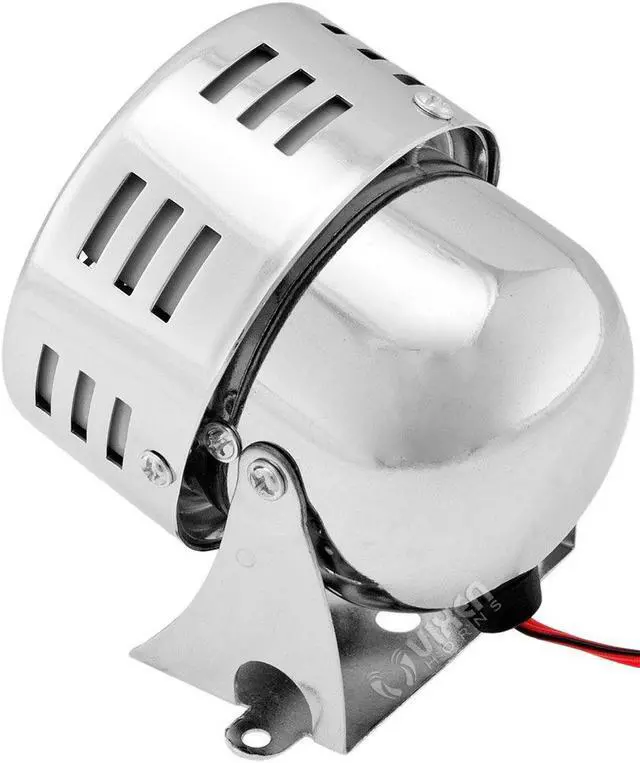 Alt view image 2 of 3 - 12V Electric Air Raid Siren, Mini Motor-Driven Alarm, Chrome Loud Compact Siren Horn, Long-Range Sound for Vehicle/Property Alerts, Durable Metal Housing, Easy 2-Wire Install, VXS-9060C
