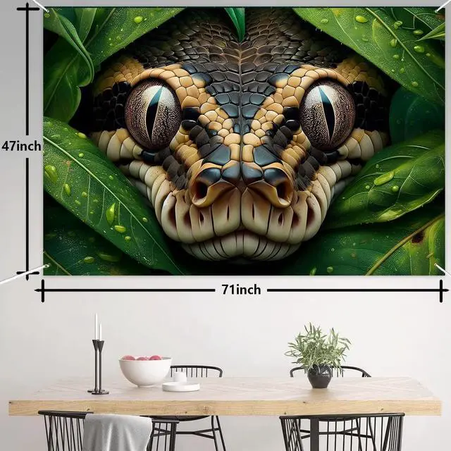 Alt view image 2 of 6 - Reptile Snake Banner Cobra Sign Backdrop Decorations for Jungle Wilderness Reptile Theme Birthday Party Photography Background Room Decor Supplies Favors
