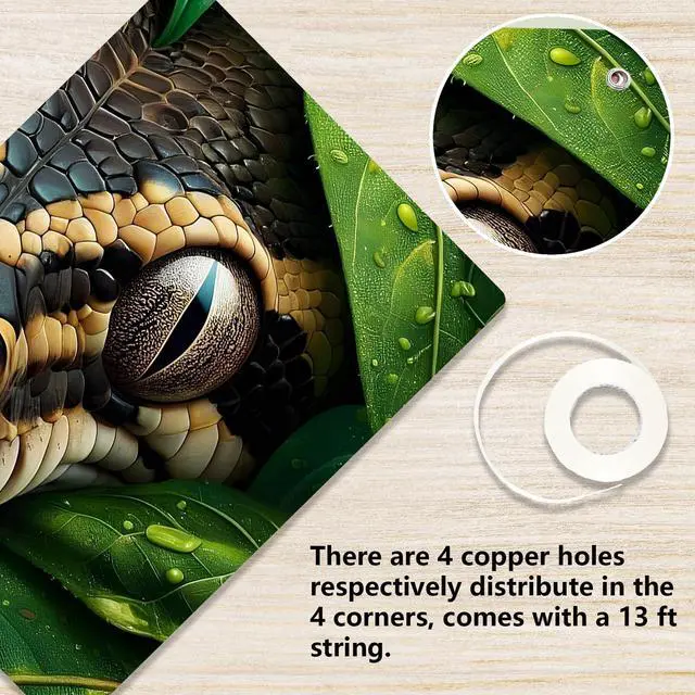 Alt view image 3 of 6 - Reptile Snake Banner Cobra Sign Backdrop Decorations for Jungle Wilderness Reptile Theme Birthday Party Photography Background Room Decor Supplies Favors