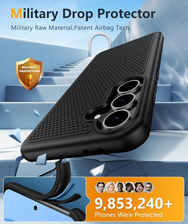 Alt view image 3 of 7 - for Galaxy S25 FE Case: Black Non Slip Textured