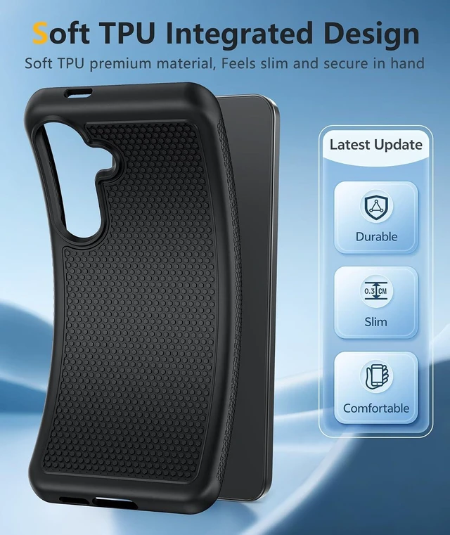 Alt view image 5 of 7 - for Galaxy S25 FE Case: Black Non Slip Textured