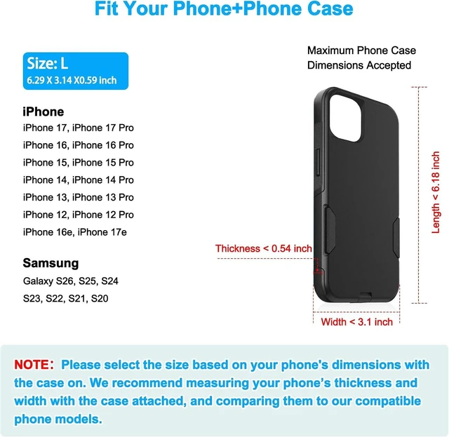 Alt view image 2 of 7 - Cell Phone Belt Holder Holster Case for iPhone 17 16 15 14 13 12