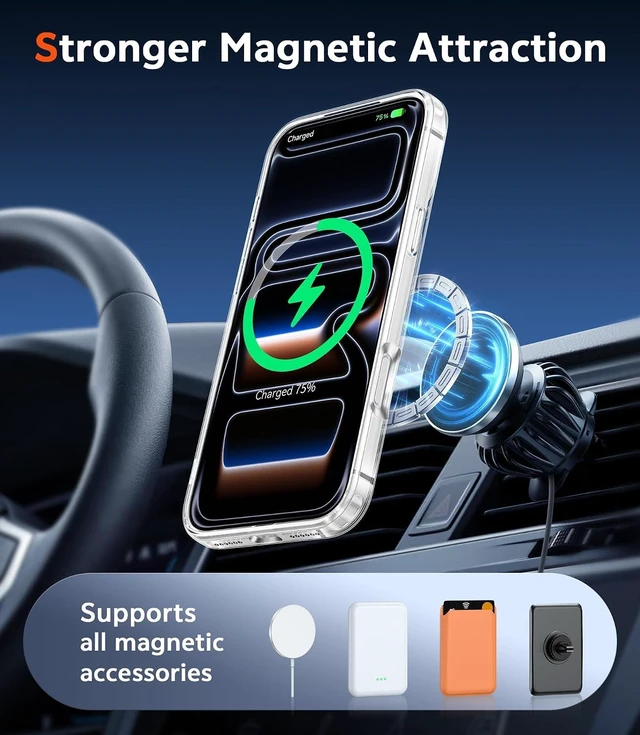 Alt view image 3 of 7 - Magnetic for iPhone 18 Pro Max Case/17 Pro Max Case Clear