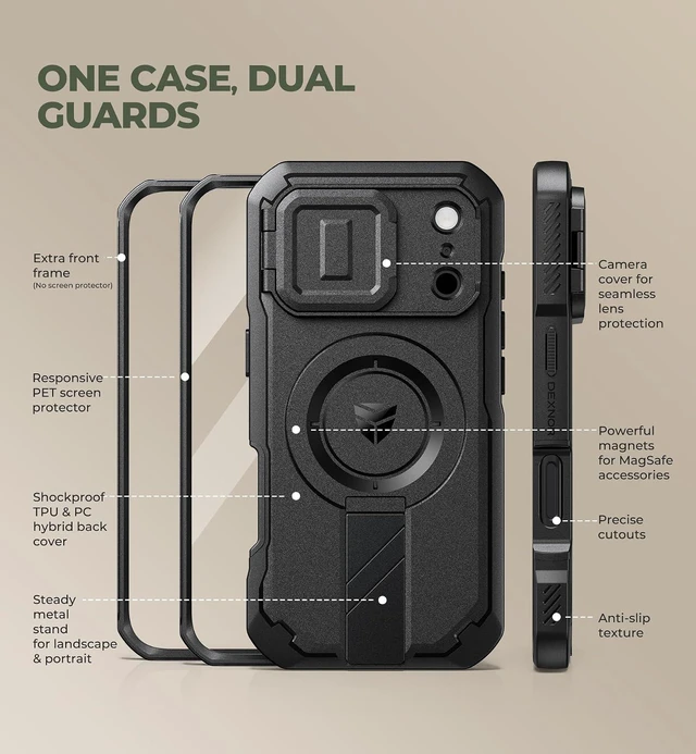 Alt view image 6 of 7 - for iPhone 18 Pro Case / 17 Pro Case with Camera Cover Black