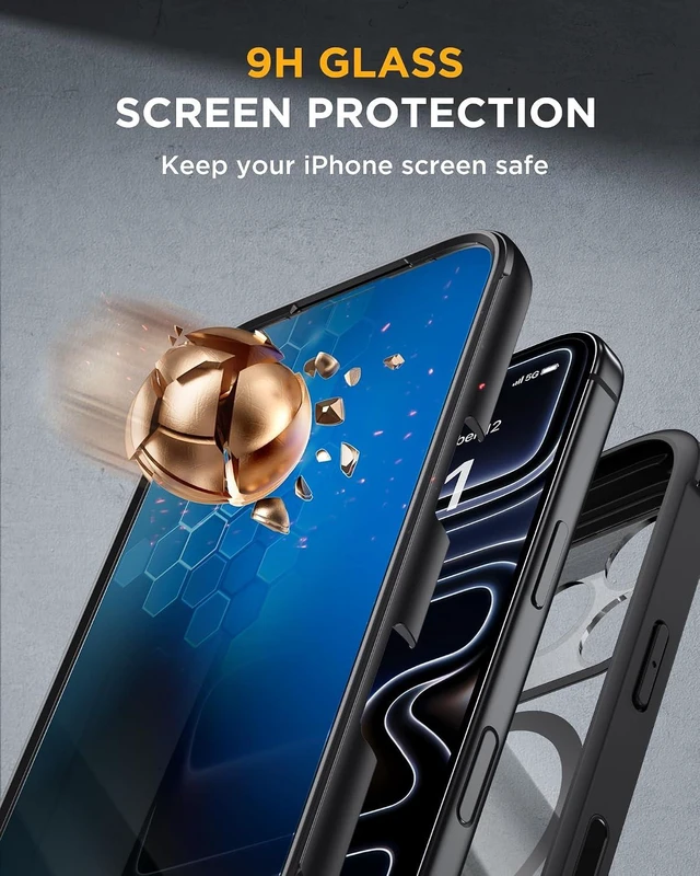 Alt view image 5 of 7 - for iPhone 18 Pro Case with Privacy Screen Protector Black