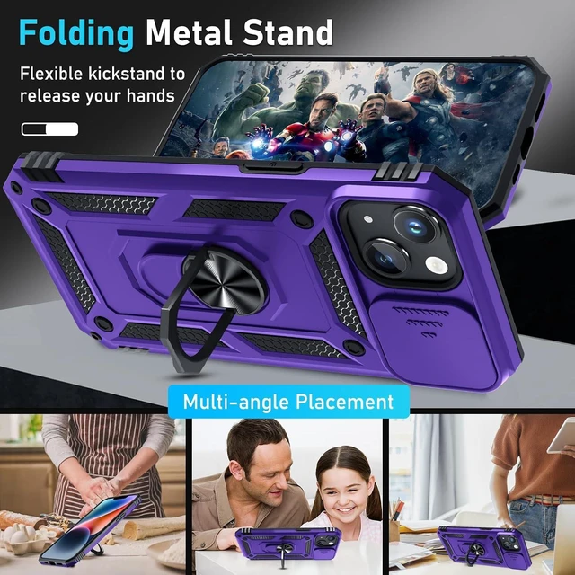Alt view image 2 of 7 - for iPhone 14/iPhone 13 Phone Case Built in Slide Camera Lens Cover