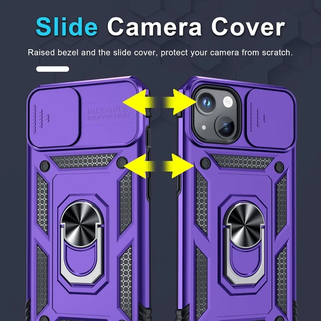 Alt view image 3 of 7 - for iPhone 14/iPhone 13 Phone Case Built in Slide Camera Lens Cover