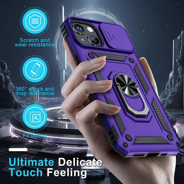Alt view image 7 of 7 - for iPhone 14/iPhone 13 Phone Case Built in Slide Camera Lens Cover