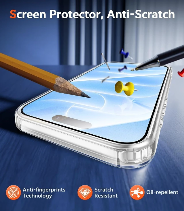 Alt view image 6 of 7 - for iPhone 18 Pro Case/17 Pro Case Clear with Screen Protector