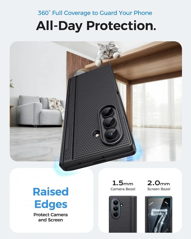 Alt view image 5 of 7 - for Galaxy Z Fold 7 Case with Stand Hinge Protection Black
