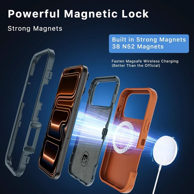 Alt view image 3 of 7 - for iPhone 18 Pro Case with Belt Clip Holster Magnetic Case