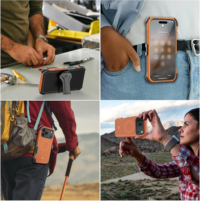 Alt view image 7 of 7 - for iPhone 18 Pro Case with Belt Clip Holster Magnetic Case