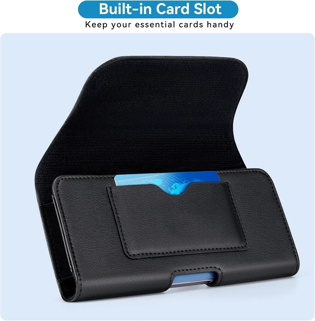 Alt view image 2 of 7 - Cell Phone Holster for iPhone 17/16/15/14/13/12/11 Pro Max Series with Card Solt Belt Clip Phone Case for Galaxy Series (Black)