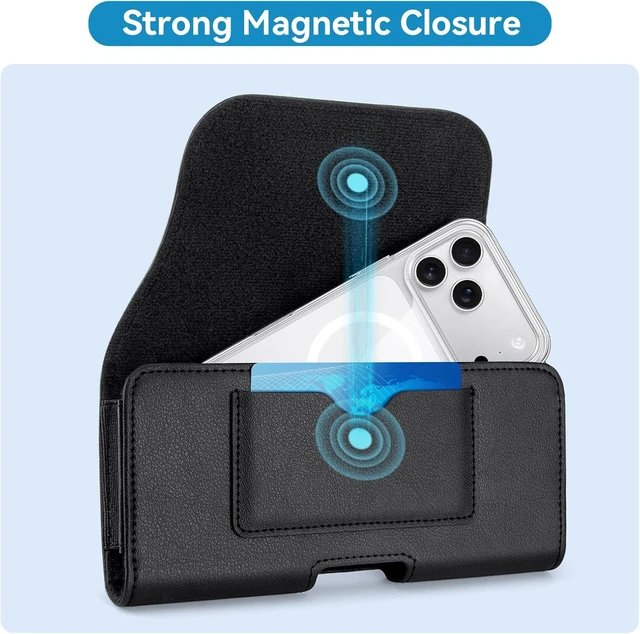 Alt view image 3 of 7 - Cell Phone Holster for iPhone 17/16/15/14/13/12/11 Pro Max Series with Card Solt Belt Clip Phone Case for Galaxy Series (Black)
