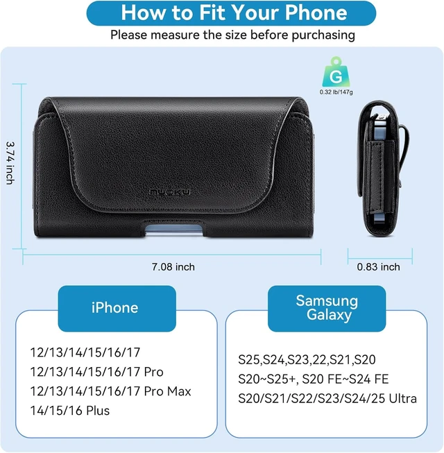 Alt view image 6 of 7 - Cell Phone Holster for iPhone 17/16/15/14/13/12/11 Pro Max Series with Card Solt Belt Clip Phone Case for Galaxy Series (Black)